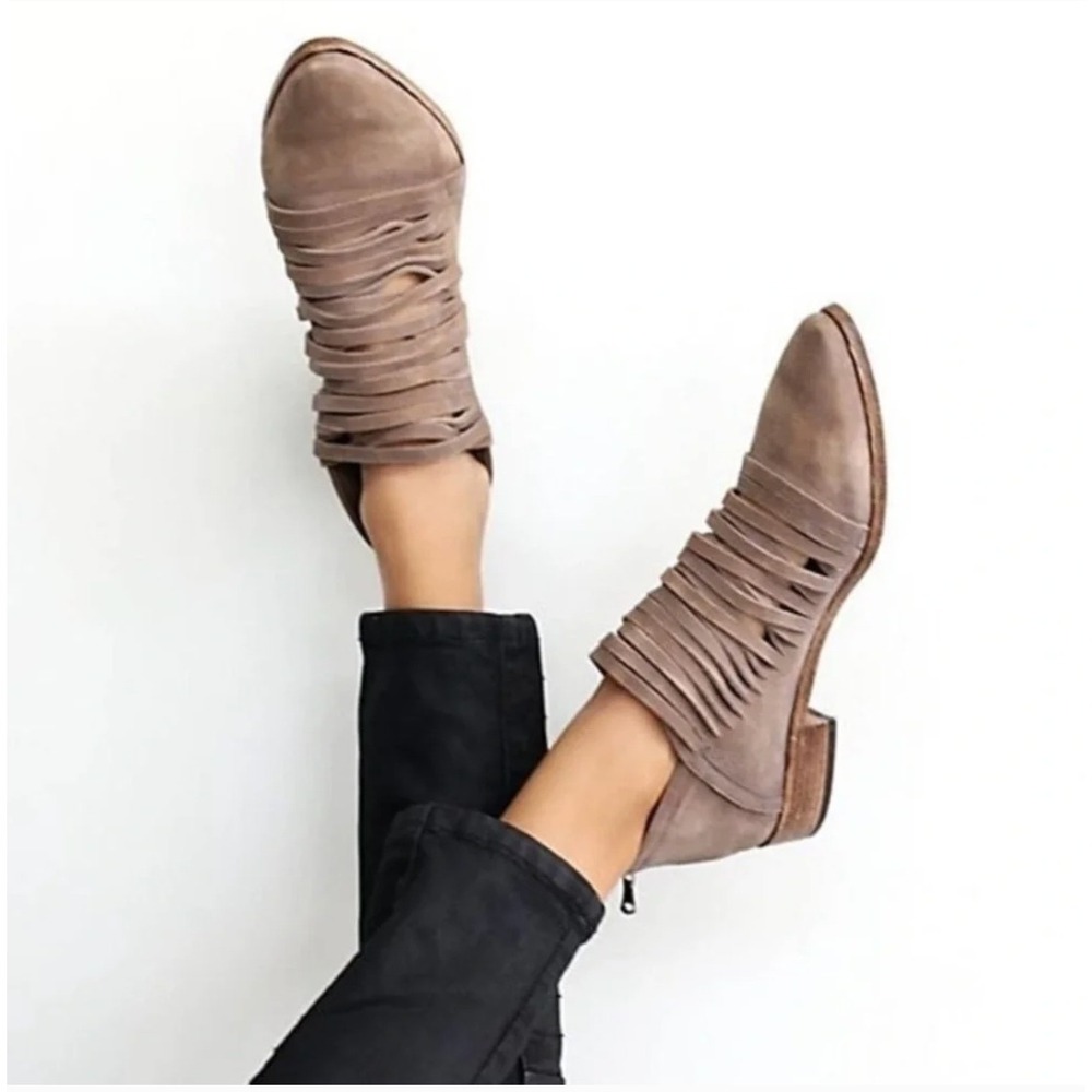 Free People Lost Valley Italian Leather‎ Ankle Booties 38
